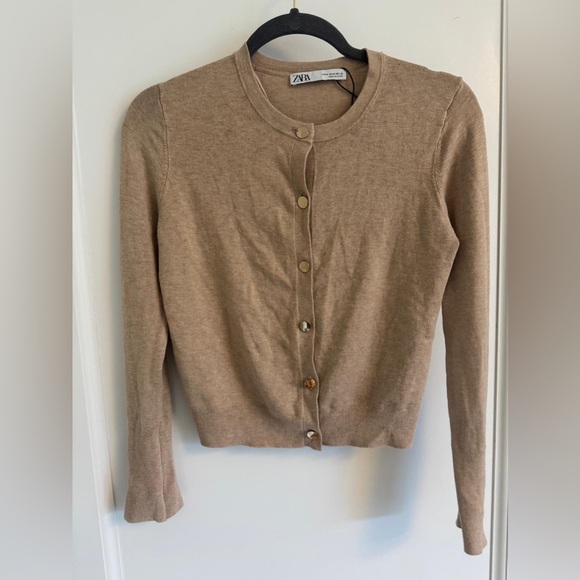 Zara Women's Beige Viscose Cardigan Sweater - never worn - Picture 1 of 5